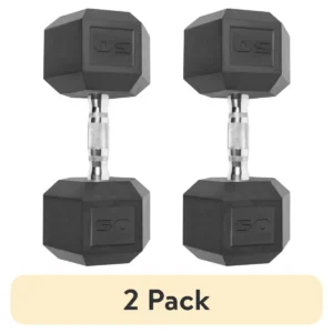 8lb Pair Rubber-Coated Hex Dumbbells